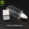 Luxury square rectangular PET packaging 150ml bottle pump transparent plastic skincare container